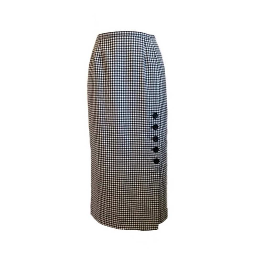 Vintage Black and White Gingham Pencil Skirt